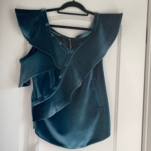 Self-Portrait asymmetric ruffle frill shirt